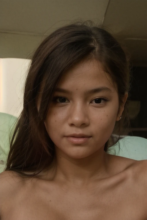 Young girl 11 years old, desnuda, sexy, masturbating with a dildo, colombiana, sexy, sobre la cama, piernas abiertas, pechos sexys