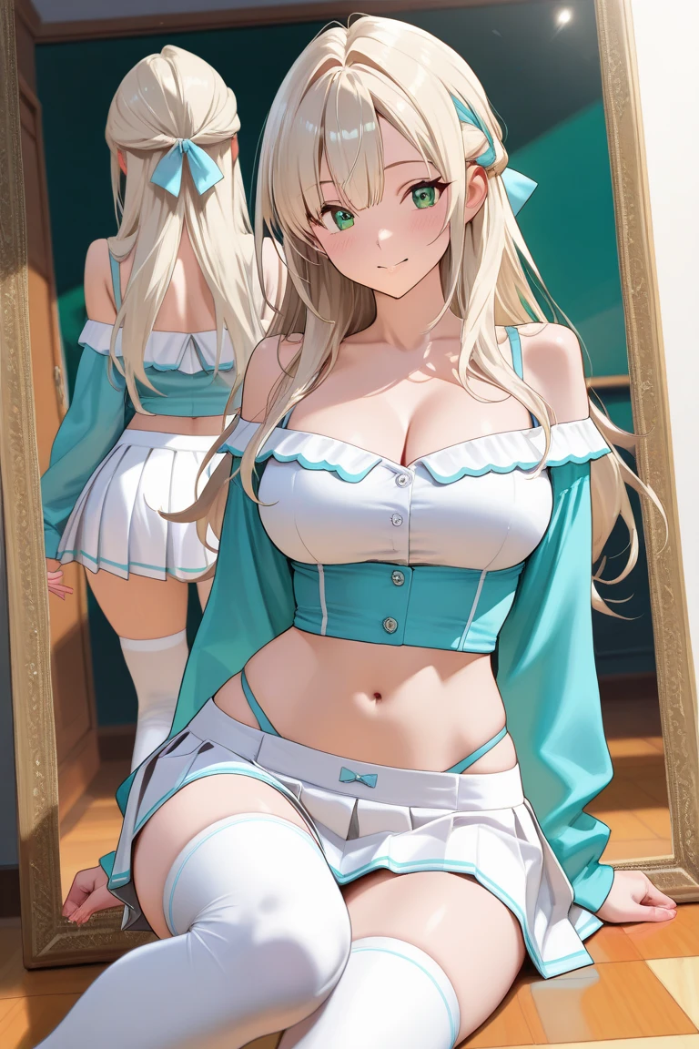 Cute tall slender elf girl wearing camisole and panties only 