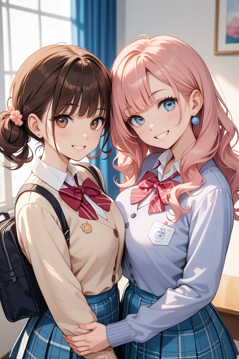 Twin-tailed girl with illustratio kawaii