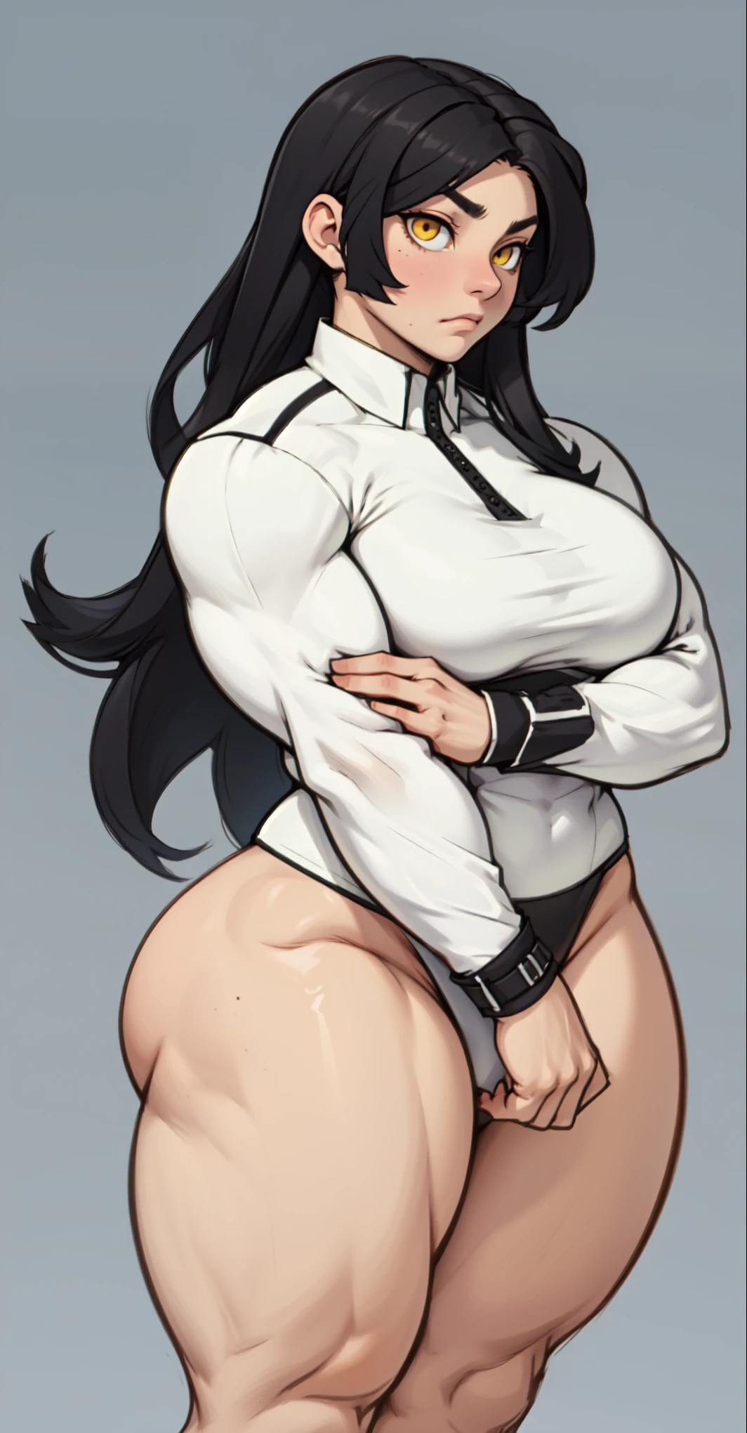 a drawing of a woman with a ponytail and a shirt on, 3/4 bust, thick black lineart, thick outlines, thick outline, heavy outlines, line sketch, thick lineart, line sketch!!, breasts covered and sfw, clean anime outlines, anime sketch, thick line art, oppai proportions, bust view, big shoulders