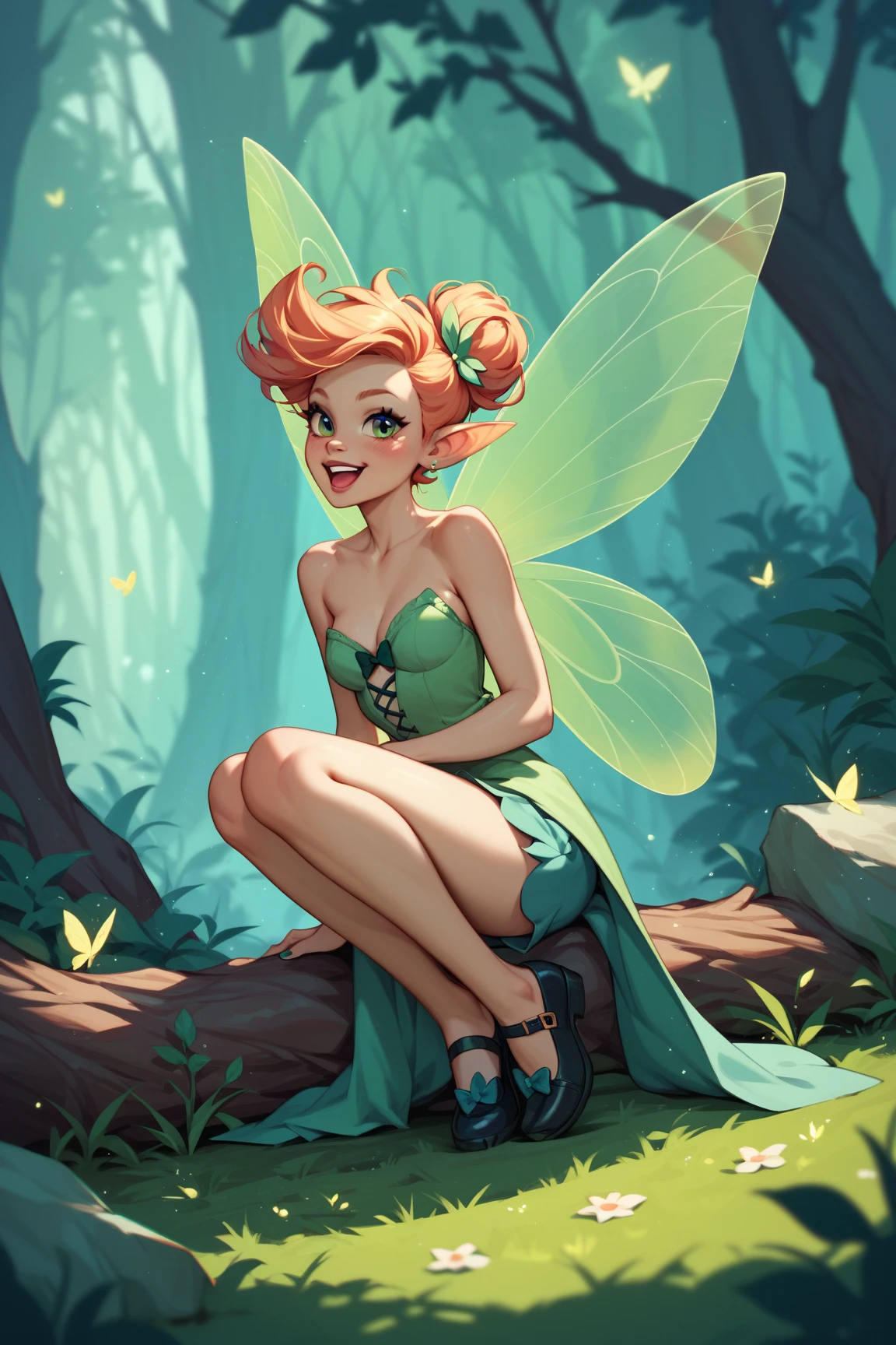 Beautiful fairy with beautiful hair with power of sunrise
