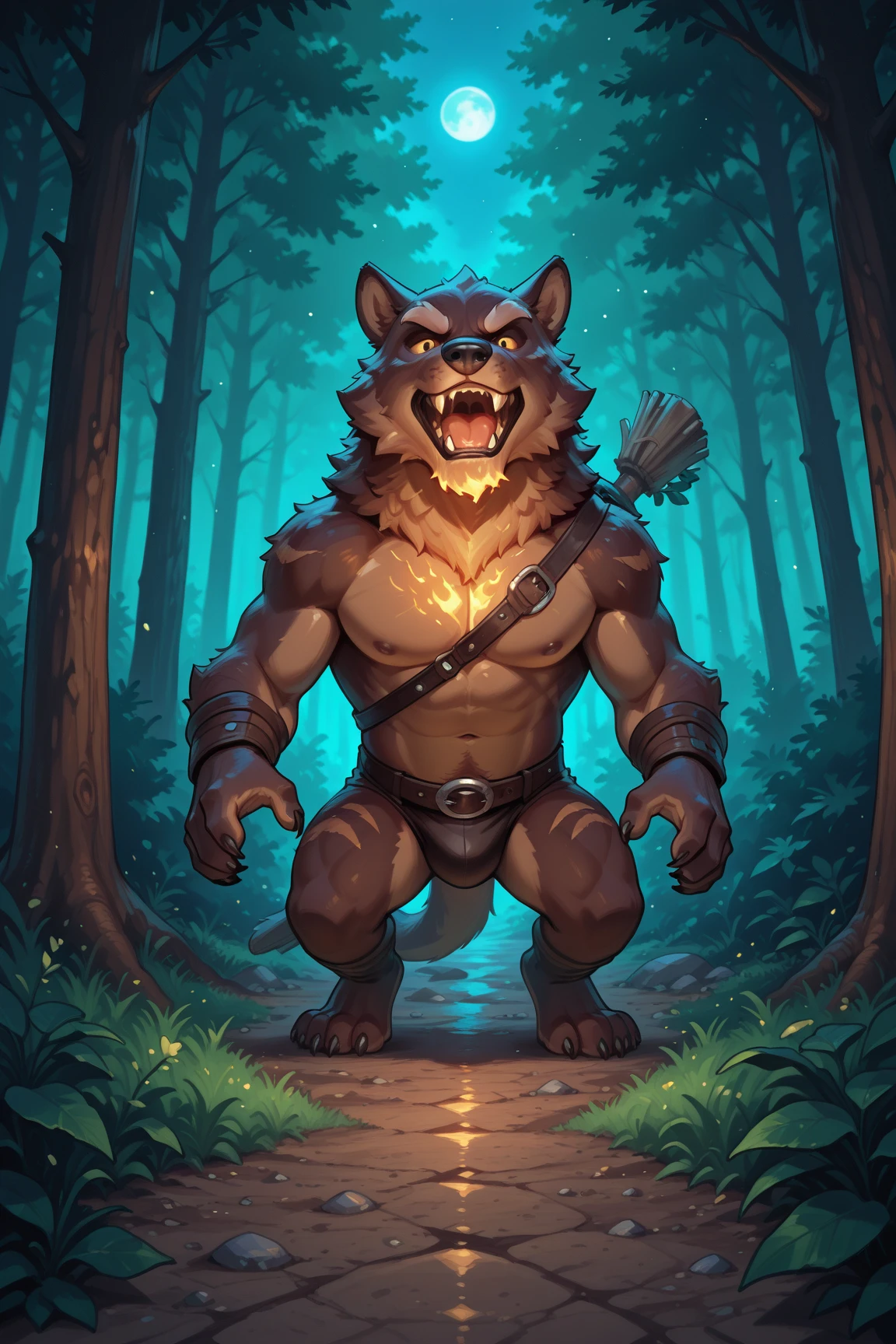 (12k, Best Quality, Masterpiece), (((solo))), Epic Portrait of a mighty barbarian Antro Bear with axe, Male, solo character, Black Fur, Dark Body, Black Hairs, Shining Mane, Green Eyes, Heroic Character, Battle Stance, Angry Expression, Kenket, Zaush, Trending on Artstation, Posted on E621, Forest Den in the Background