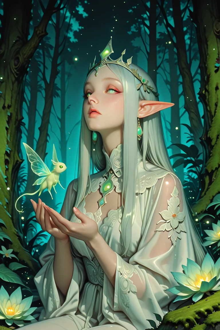 (ethereal fantasy concept art, magnificent, celestial, ethereal, painterly, epic, majestic, magical, fantasy art, cover art, dreamy:1.15), <lora:sd15_Nichameleon_v1:.9> Nichameleon, focus on eyes, close up on face, grinning, fawn color hair styled short wavy hair, black and white