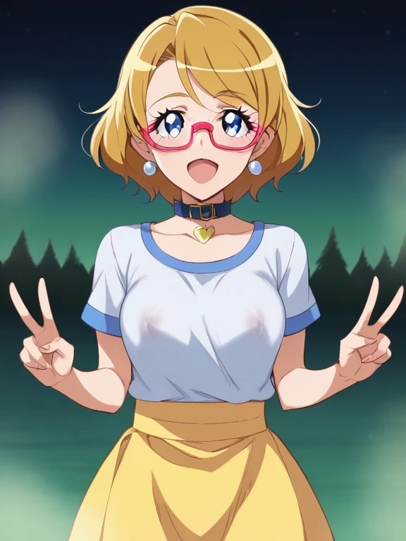 , アニメ, Small breasts, Small breasts, Small breasts, topless, topless, topless, Nipples are visible, Nipples are visible, Nipples are visible, Large nipples, Pinching your own nipples, Stimulate the breasts, Breast milk, Kasugano Urara, blonde hair, twintails, pink scrunchie, brown eyes, , purple jacket, cropped jacket, red bowtie, blue dress, short dress, pleated dress, Yellowhair, Yellowhair, Yellowhair, sitting on a bench in a green park, Embarrassed, Small breasts, Small breasts, Small breasts, topless, topless, topless, Nipples are visible, Nipples are visible, Nipples are visible, Large nipples, Pinching your own nipples, Stimulate the breasts, Breast milk, Pinch and stretch the breasts, Pinch and stretch the breasts, Pinch and stretch the breasts, high quality, high detail, beautiful, 8k, Overall detailed, closeupface, A composition looking up from below the crotch, Close-up, Look Down, Look Down, Look Down,