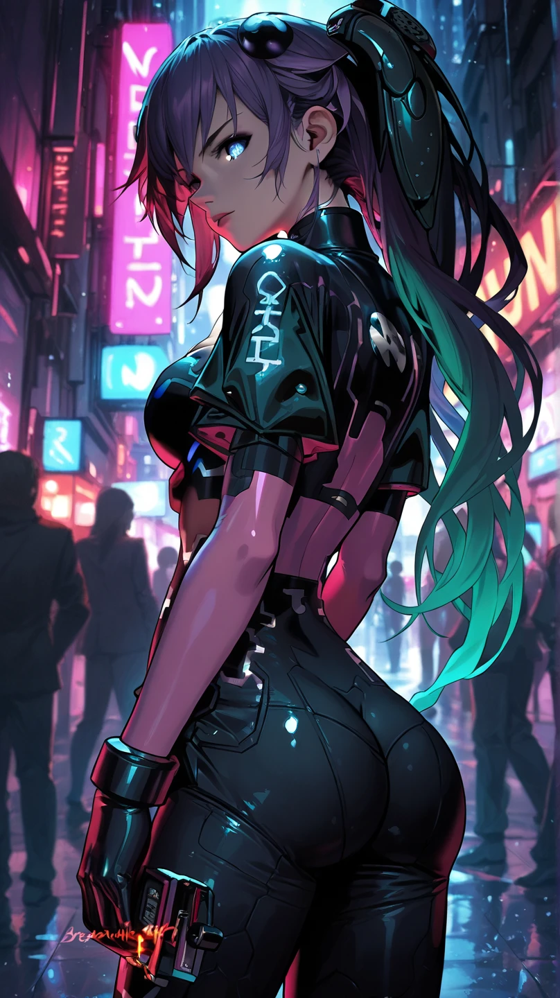 perfil de lado, a Androgynous in a green detalhes neon, Nijiexpressive_VI, hoodie standing ( ( bit flip | god of ai art ) ), beautiful smile mad! android woman, by Ram baleia orca alien, Androgynous character humana, cheio de armas, exoesqueleto cinza, detalhes neon, neon black smoke, naves pequenas ao redor, featured on amiami, trending on artstaion, cd jacket, horrific yet beautiful vibe, sligengine, artstatiom, inspired by Tokyo Ghoul, Niji_smile: 1> formato da imagem 3:4