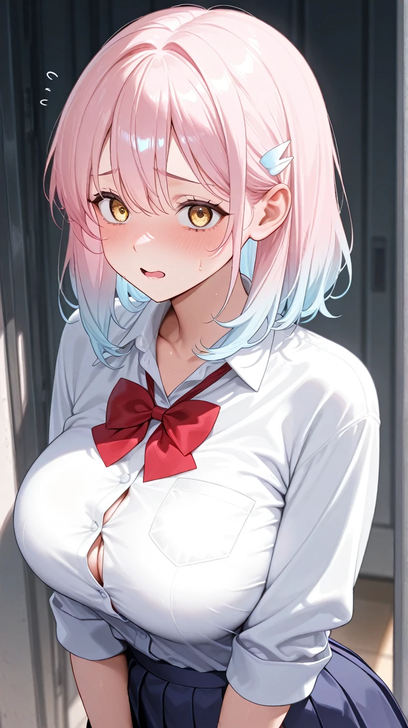 Masterpiece,highest quality,Very detailed,8k CG,
Photograph the upper body,1 Female,(Arms behind back:1.2),Are standing,Body facing forward,View your viewers,(judo、judo着),blush,shy,(trembling:1.2),Pink Hair,Open your mouth,judo場,