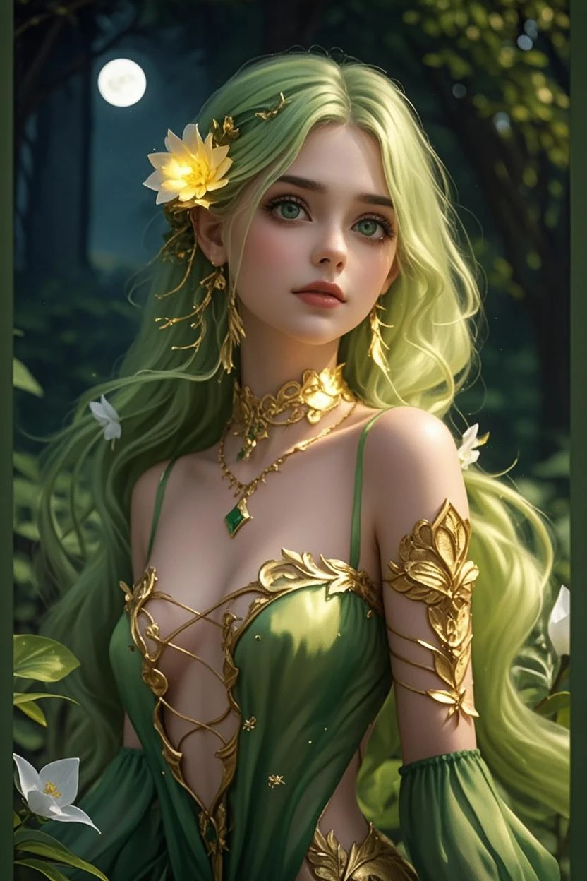 Different mood french woman with large eyes with very long hair, showing clevage, clutched in yellow  towel, wide angle in a silver vintage garden, perfect ???????, illustrative, painterly, detailed, UHD drawing, pen and ink, perfect composition, beautiful detailed intricate insanely detailed octane render trending on artstation, 8k artistic photography, photorealistic concept art, soft natural