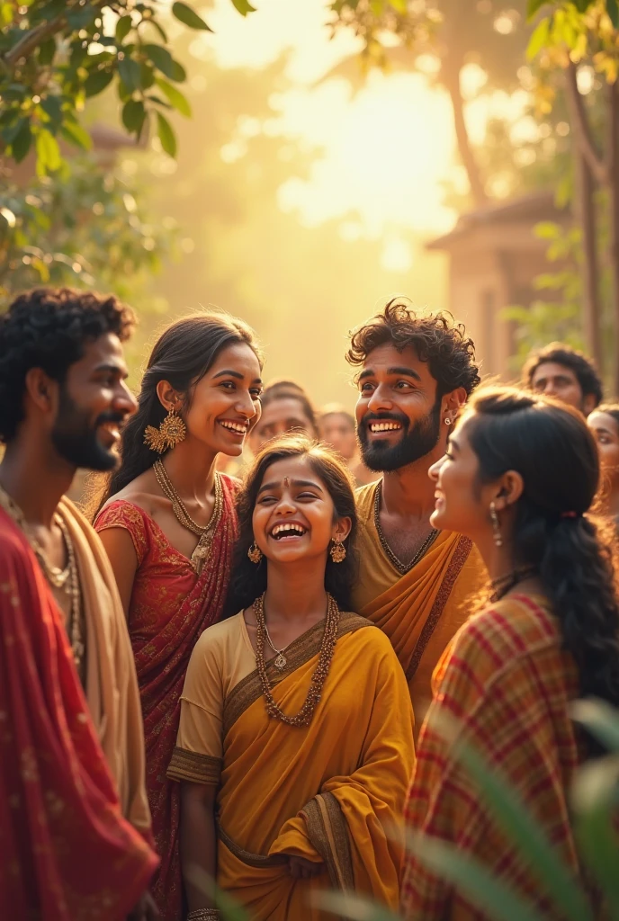 Bengali family with children at  Durga puja 