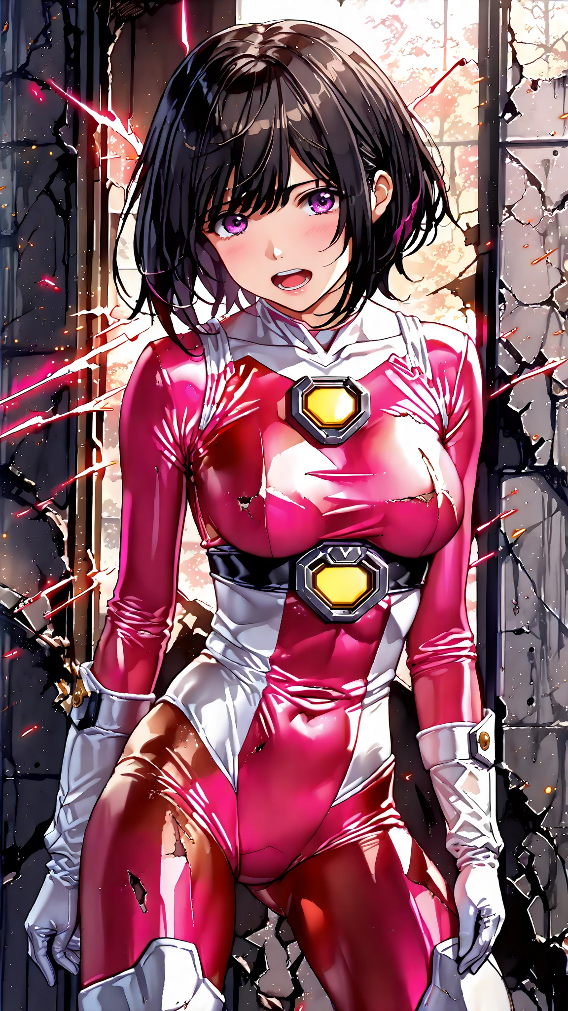 woman, glowing eyes, frowning, full lips, jawline, shoulder length bob cut, (upper body:1.1), muscular, huge breasts, (floating hair:1.3), blue hair, red eyes,
masterpiece, highly detailed, best quality, very detailed, illustration, flat color, (simple background:1.1), HDR, highres, absurdres, abstract, colorful, vivid colors,
<lora:add_detail:0.8>