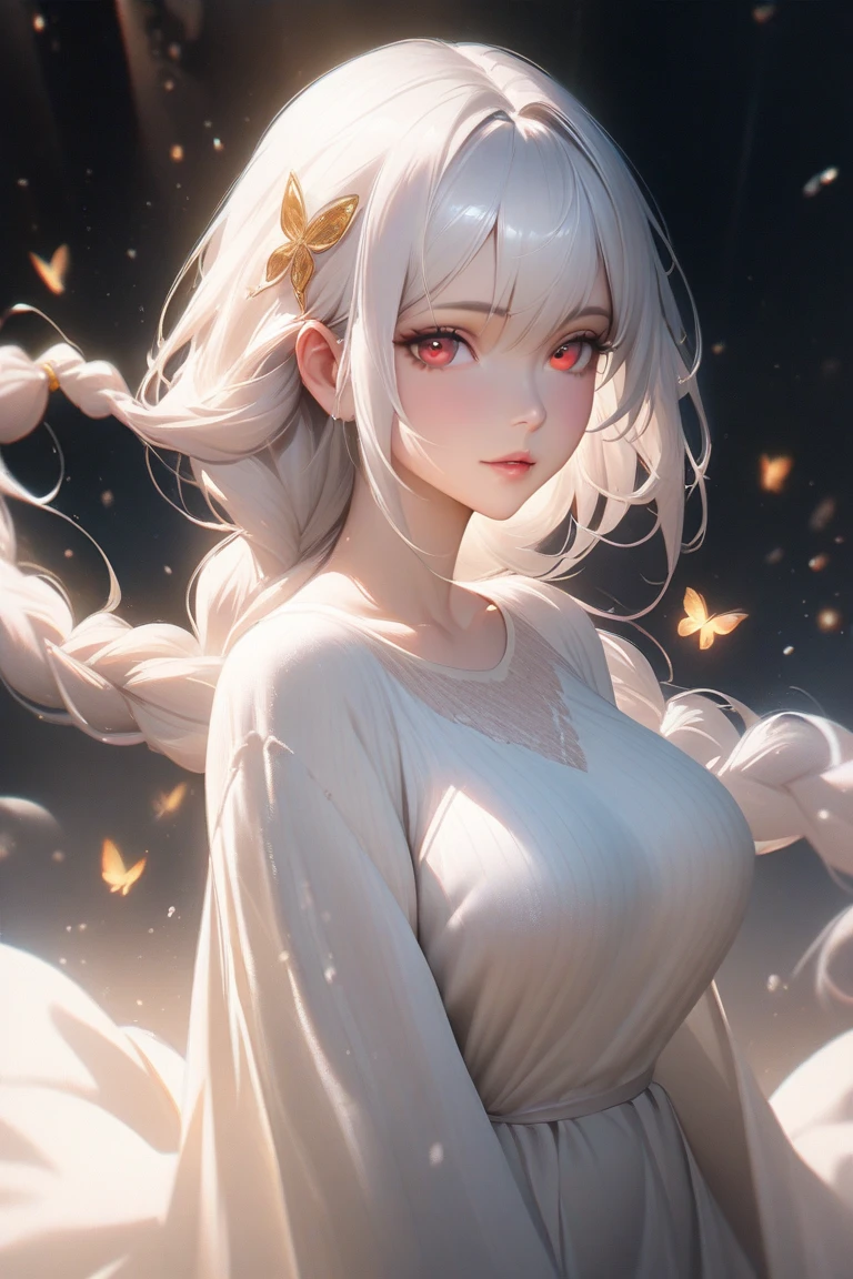 Delicate face, Downshot, Thick Acrylic, Illustration pixiv, by Kawassie, John Singer, Sargent, masutepiece, Upper body, king, One, Boy, Two hands, White eyes, white short hair,, pale white skin, Beautiful face, God Light, white, Shirt, Rich details, High quality, dregs,, fall,8K, ultra-detailliert, Latest pixiv, Illustrations, dynamicposes, Dynamic angles,, Gorgeous light and shadows, Transparency,, detailed ornament, Detail line, Mysterious,, Fantasy, Magic, SHINES,nsfw