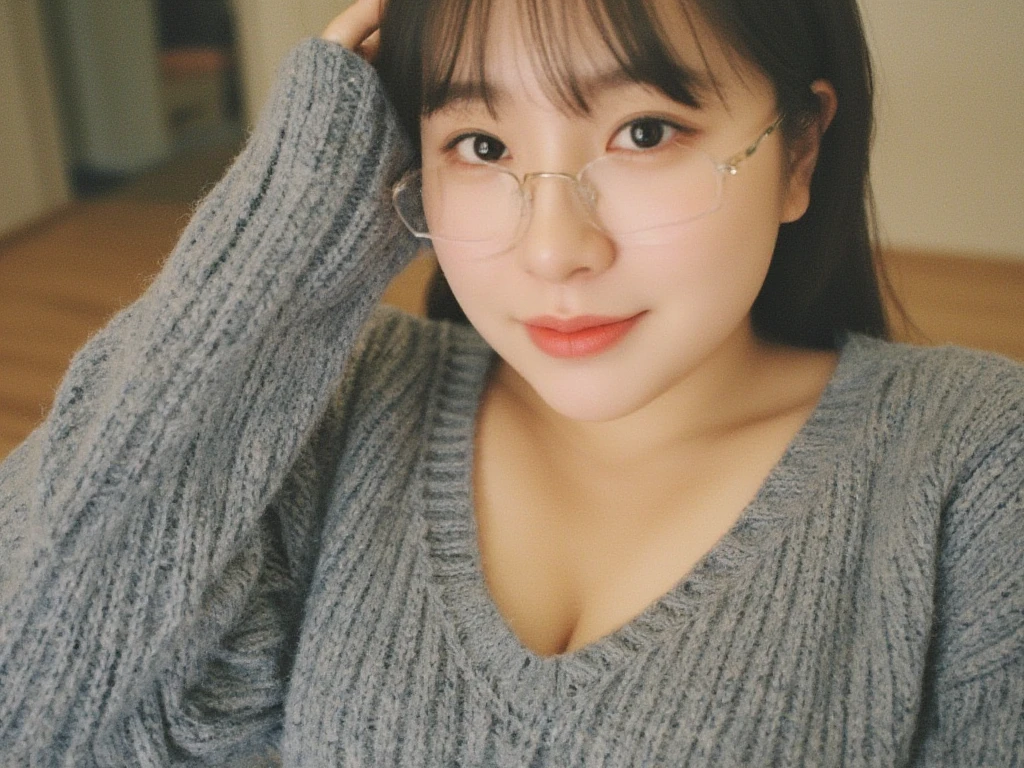 there is a woman naked Wearing glasses and a necklace posing for a picture, Wearing glasses, Wearing square glasses, Short hair, Profile photo, プロフェッショナルProfile photo, Big nippled breasts, Kissing Face,薄くて大きな丸いWearing glassesいる, girl Wearing glasses, Wearing glasses on, 四角いWearing glassesいる, naked young asian woman, One girl, Black Hair, Realistic, Super detailed, nude, Bare Chest, naked female body with Bare Chest, Big Breasts, Big Breasts, perfection , perfection boobs, female with nude,