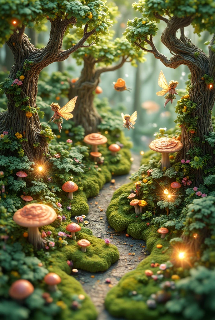 a forest in which live many small shiny fairies