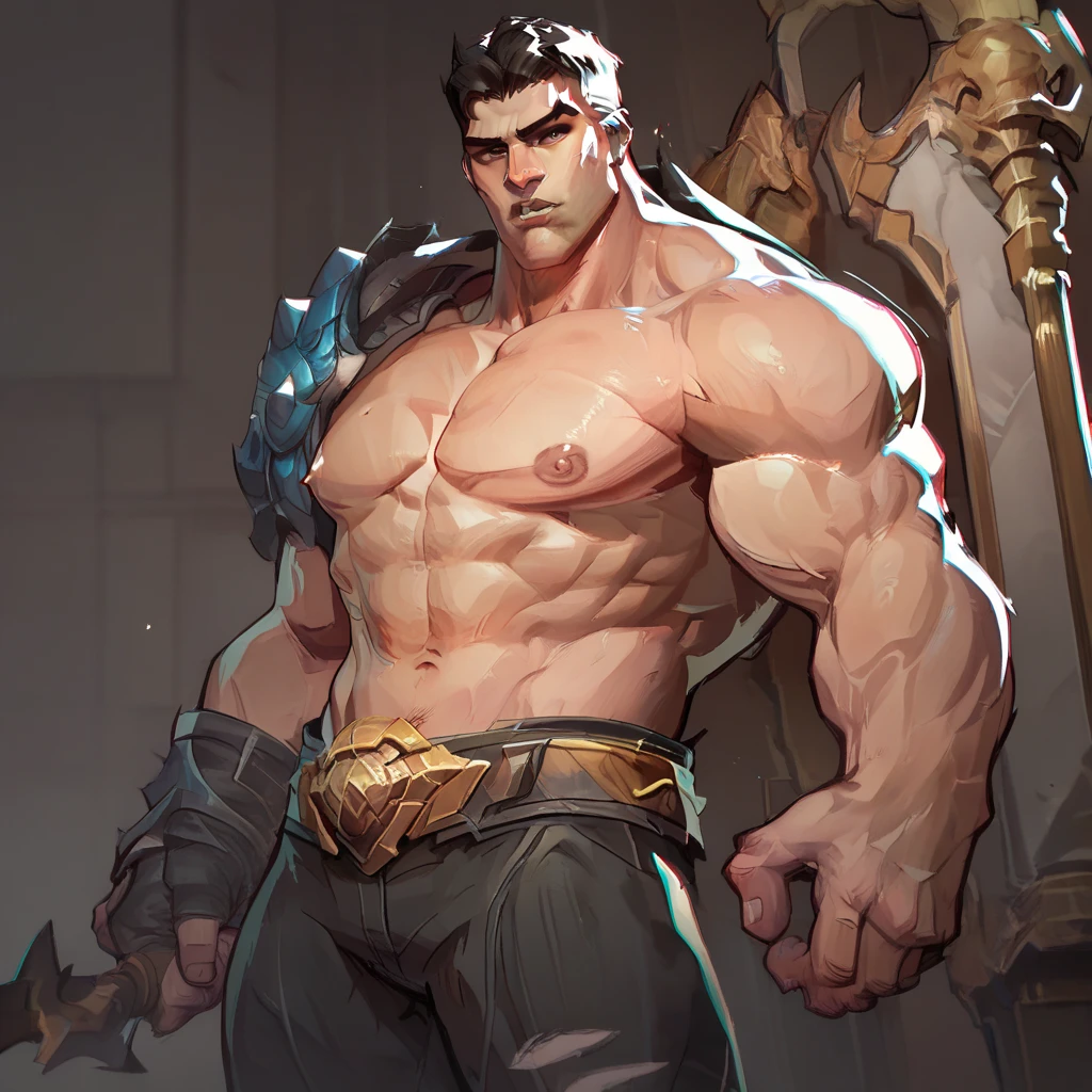 Highest quality, masterpiece, male, black super short hair, blue eyes, armor, cape, brightly colored, bright picture, paladin, muscular, short beard, mature, glowing particle special effects, church, national character face, tall, strong, rough face, falling feathers,Cup, messy short light brown hair, realistic photography, handsome, Masculine, muscular, pretentious smile, small stubble, outdoors, romantic and gloomy atmosphere, water mountain, complex luxury scary background, small smile, pretentious smile, friendly face, rough, 30s, young, extremely hairy chest, alpha, messy short light brown hair, cinematic shot, diffused light, chains, handcuffs, intricate details, athletic muscular physique, cleavage, extremely hairy chest, vintage aesthetic, mysterious aura, night, artwork, bright room, posing, barbarian king, hairy armpit, wearing open baptist shirt, a little fat, big bulge in sports pants, legs open, posing, choker, clear image, (detailed face)