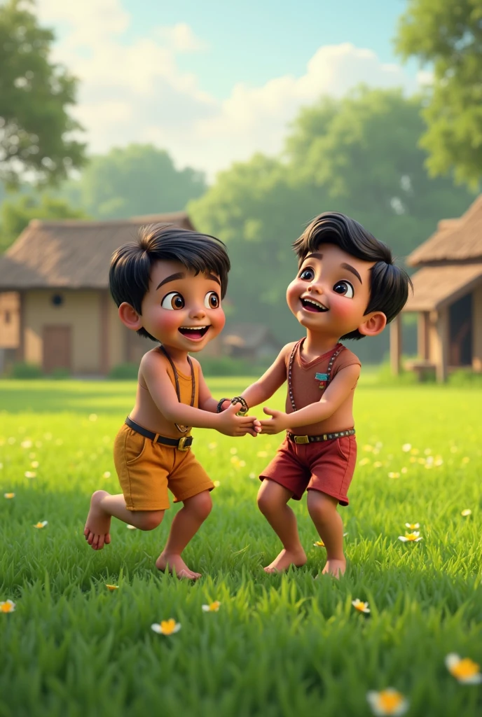 he boy drew toys for children village people. Ali learned that true magic lies in kindness and sharing. 3d animation Disney inspired