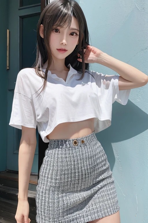 ((Top Quality, 16k, Ultra High Definition, Masterpiece)), (Beauty, 1 Girl, Big: 1.2, Slender Abs: 1.1), Showing The whole body clearly, (Japan school uniform, white shirt, pink and white striped checked mini skirt), (Photorealistic), Raw photo, Realistic skin texture, (Film grain), 1girl, Beautiful detailed eyes and face, masterpiece, Top Quality, Japan Idol, Fair skin, School classroom, Big, Plump breasts, , (Skirt Lift by Yourself))), (Lift by Yourself)), Panty, Panties Focus, Blush, Parted Lips, Look at the Viewer, Half Body Shot, (Crowd), (Crowd), (Crowded City), Short Hair, ((Skirt Lift by Yourself))), (Lift by Yourself), Panties, Panties Focus, Blush,
