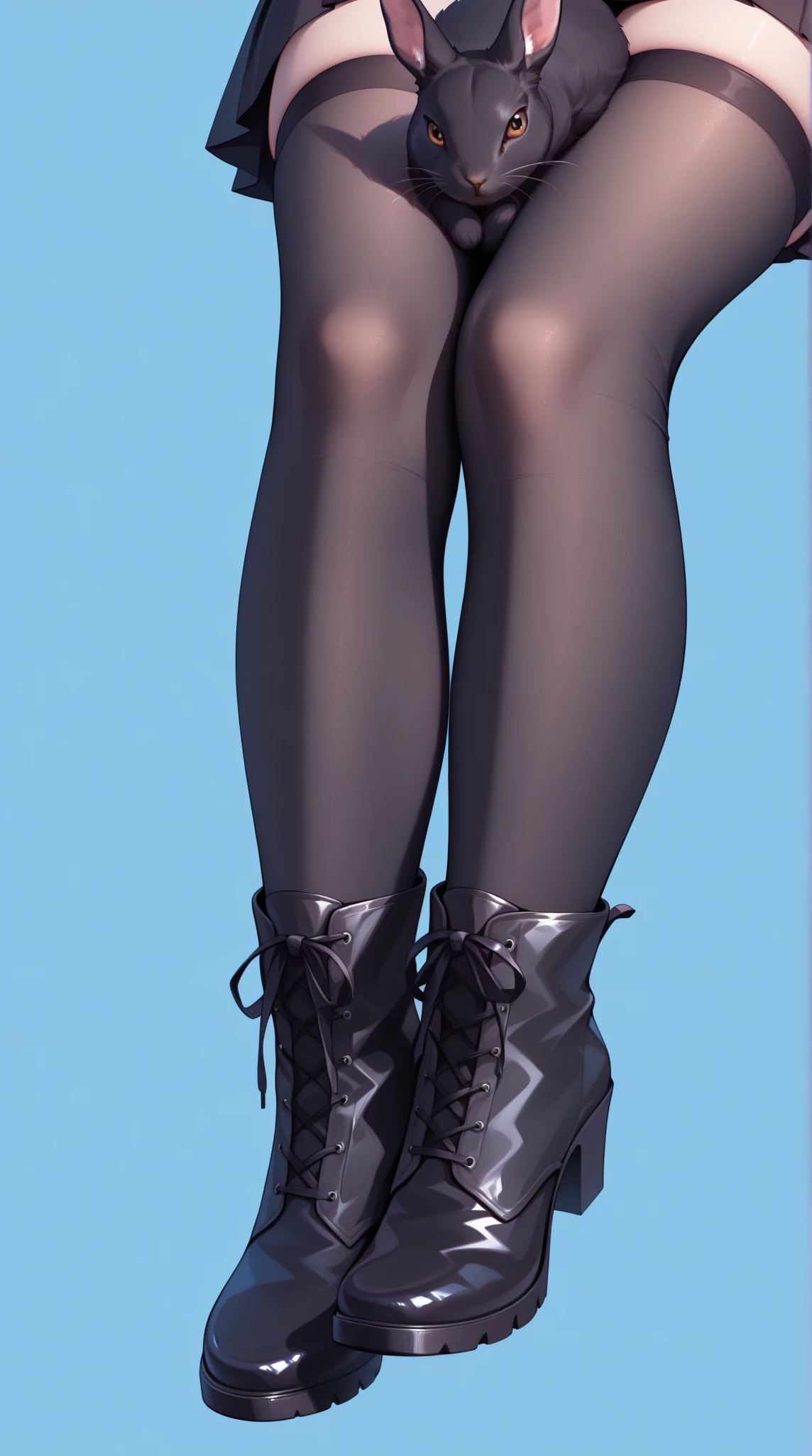 thigh high latex boots, futanari, hard cock, nude, 3D, 8K