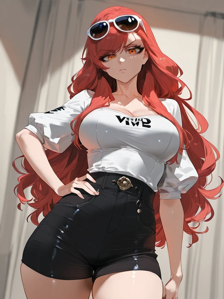 ((best qualityer)), ((work of art)), (detailded), 1 girl, shoulder to shoulder coat,(work of art, best qualityer, beautiful and aesthetic) (a one woman), extremely detailed, colorfully, more detailed, beautfull woman, amber eyes, olhos detaildeds, gentle look, dark brown hair, long dread style hair (cabelo boby marley), locks of hair over the shoulders, hair reaching to the middle of the back, cute smile, fine lips, 1,67 meters high, Caucasian skin, Small bust, Waist slender, Broad Hips, wide thighhighs, big-ass, slim, 23 year old, sexly, sensuous, wearing low-cut navy blue Italian mafia-style suit, exposed belly, big cleavage,Rosa buttonhole no peito, covered by a pink feminine coat, navy blue mafia skirt, Pink Fishnet Strap Type Pantyhose,