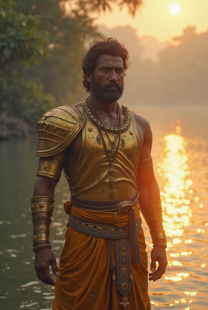 Bahubali character Devsena walking in the forest in beautiful clothes and it had rained a while ago