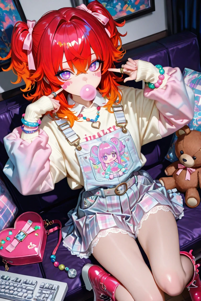 White and Bright Red, (Masterpiece 8K TopQuality:1.2) (ProfessionalPhoto:1.37) ExtremelyDetailed ((((KAWAII girl Printed on T-shirt:1.4)))