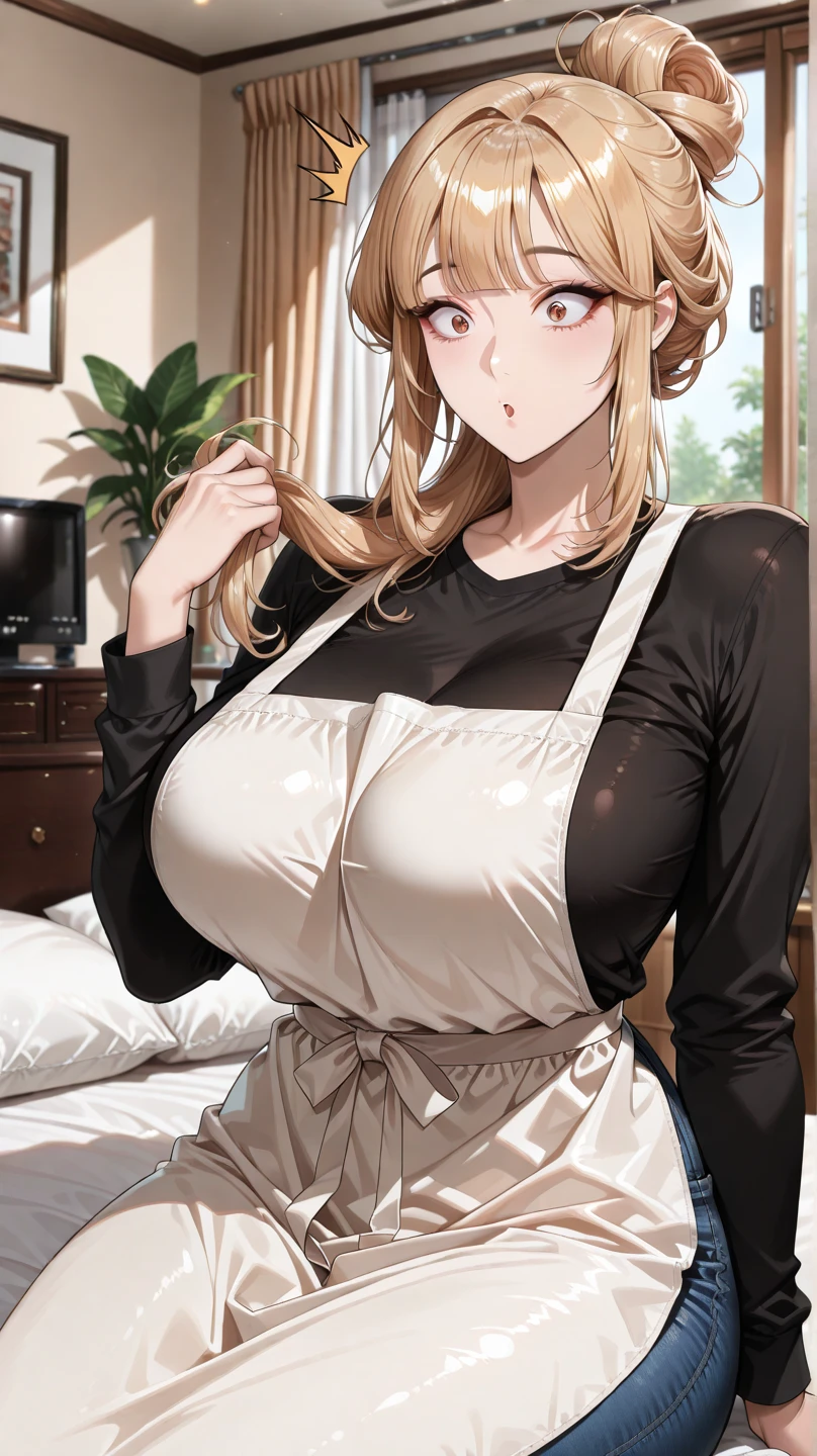 Mom、Blonde、Shortcuts、Big Breasts、Plump、apron、sexy
