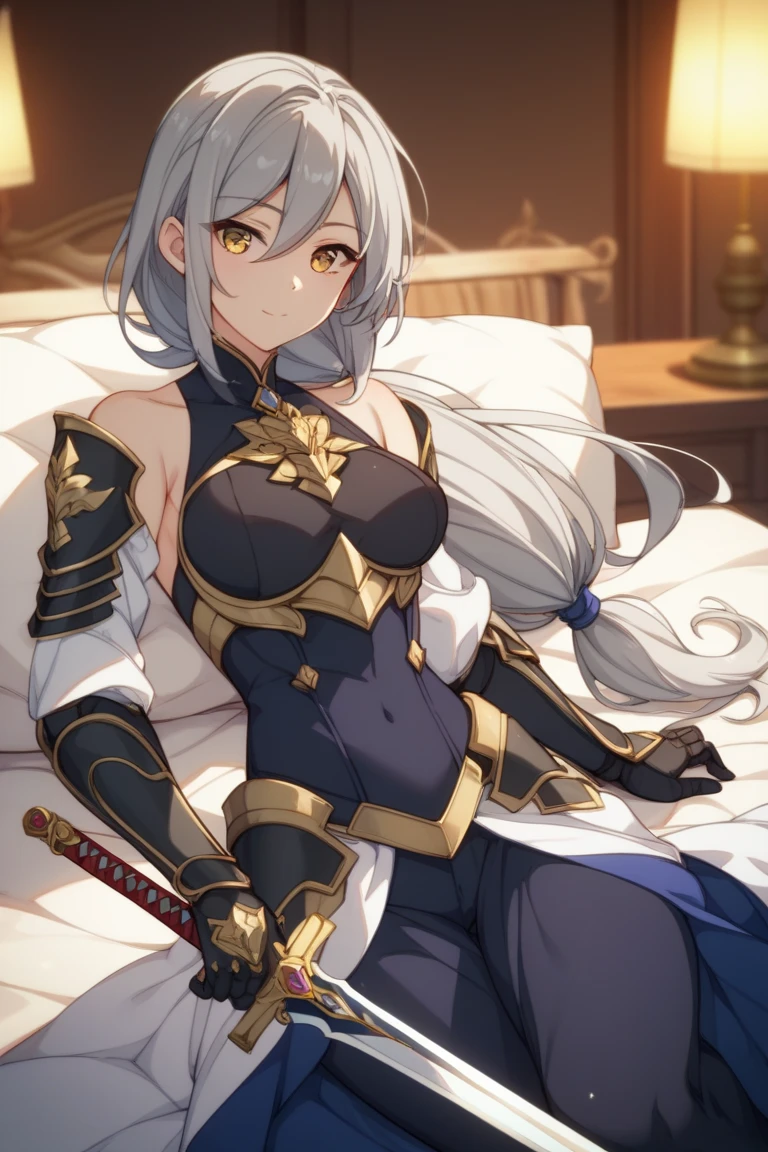score_9, score_8_superior, score_7_superior, sauce_anime,
shadowbeta, beta, short hair, blue eyes, Braiding, Grey Hair, smile,
gloves, Cleavage, armor, Clothing cutouts, Cleavage cutout,
indoor, bed, bed room, behind, arm ssuperiorport, arms superior,Masturbation