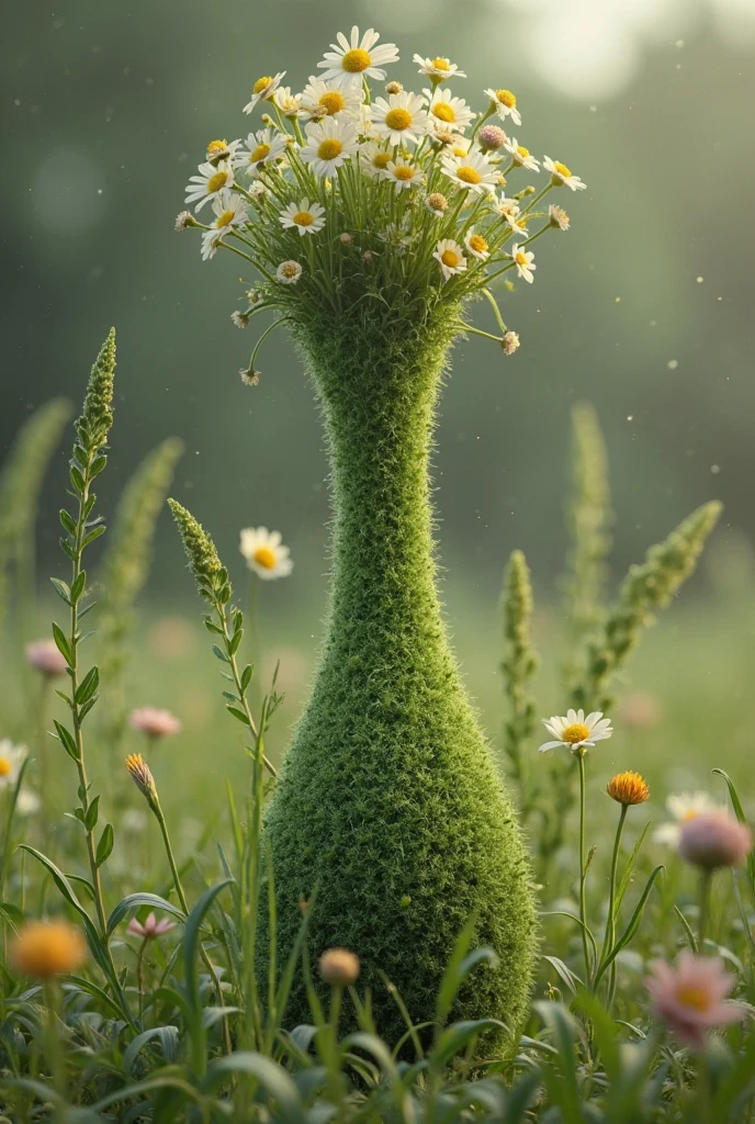 (best quality,4k,8k,highres,masterpiece:1.2),ultra-detailed,(realistic,photorealistic,photo-realistic:1.37),digital art,antique jar filled with dandelions,beautiful curves of an hourglass,sunny,atrium background,cinematic,sharpen filters,volumetric light,octane rendering