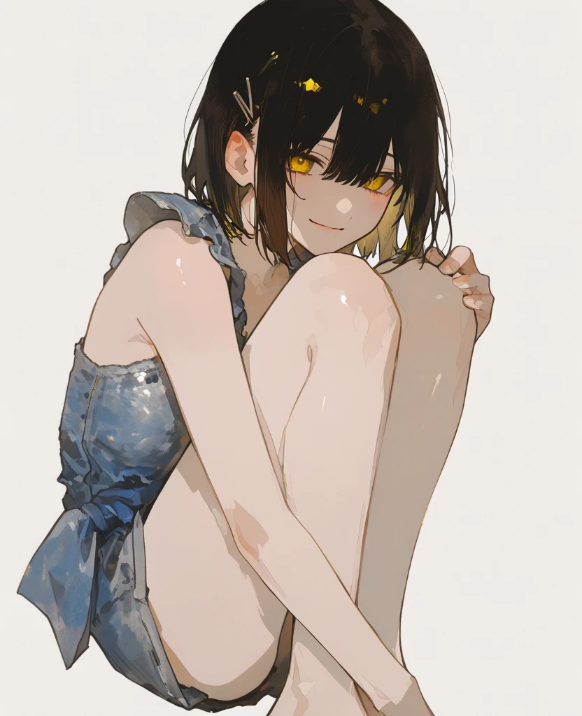 ((Naked、Nipples、Pussy))、(Cowboy Shot), (Highest quality, Ultra-high resolution, Depth of written boundary:1.2), Adult, 1 Female, Toned body, Medium chest, Wide Hips, alone, Black Hair, Striped Hair, short hair, bangs, (graffiti:1.4), Arms behind back, (Hunchback), (Lean back:0.5), Against the wall, (Tilt to the side:0.5), View your viewers, Striped Hair, Upturned eyes, Head Down, Tilt your head, (From before:1), boredom