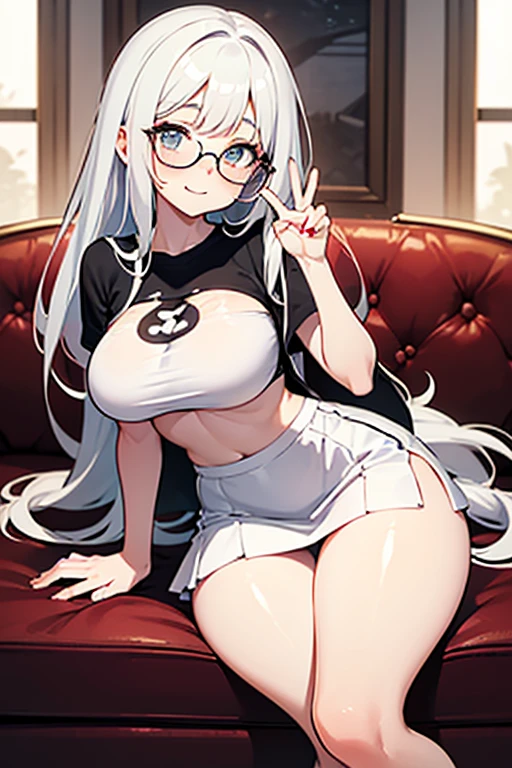 biwa hayahide \(umamusume\), under rim glasses, big tits, reverse bunnysuit