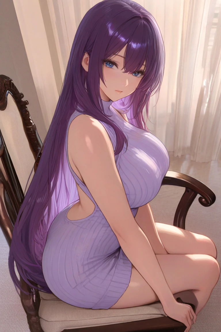 score_9, score_8_up, score_7_up, score_6_up, score_5_up, score_4_up, yu hee, brown eyes, black hair, long hair, large breasts, red short dress, bare shoulders,