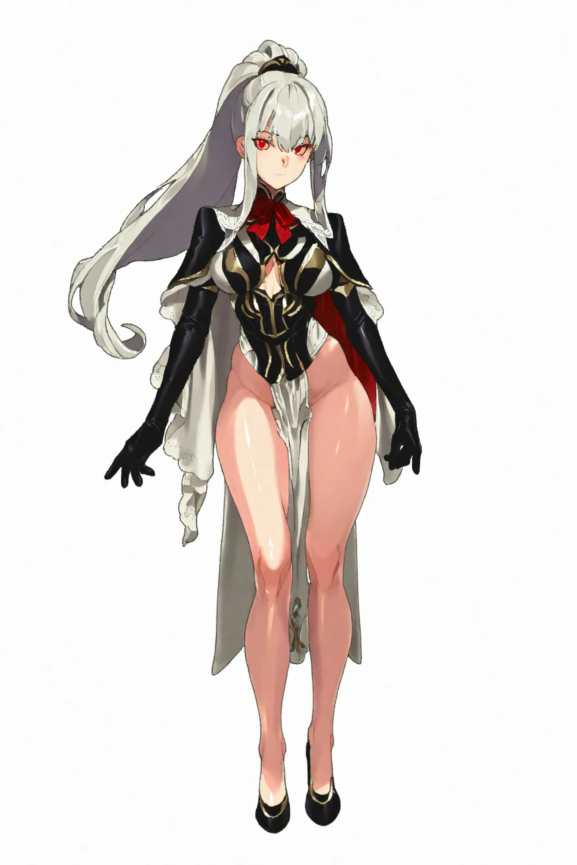 one person、Strong adult man、Green Skin、Exact finger count、Exact number of legs、Exact number of arms、Revealing lace underwear、garter belt、Knee-high socks、High heel pumps、bra with ribbon、Frontal full body illustration、On the bed