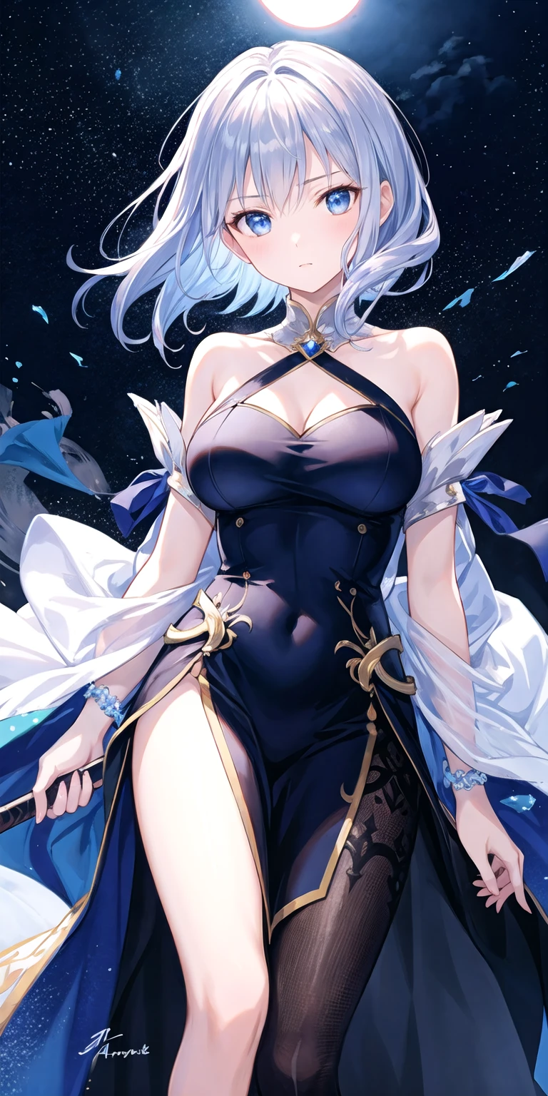 silber hair,butterflys,long whitr hair,white wedding gown,8k wallpaper,detailedbackground,Highest high resolution,deep v big breasts,Hair covers one eye,Bandeau wedding dress,chies,White rose,tight-fitting,chies,In the daytime,
