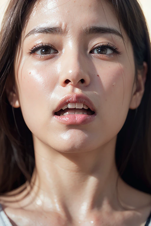 (Realistic:1.3、Ultra HD、Ultra-high resolution、8K、Female Japanese Housewife、((BlowjobチオをするMature Woman:1.5))、At the bed)、((Look Viewer:1.8))、(Extremely realistic skin texture:1.4)、(Realistic:1.3)、short hair、((Embarrassed expression:1.5))、(blonde:1.5)、48-year-old woman、Mature Woman、Ponytail Hairstyles、(Brown eyes:1.3)、(Face close-up:1.8)、(Sweaty:1.2)、(Nipplesを見せる)、((衣服から突き出たNipples,))、dress、美しいNipples、Nipples、(Shooting from the side:1.1)、Drooling、((Blowjobチオ:1.6、Blowjob、Cum in mouth:1.4、Bukkake:1.4))