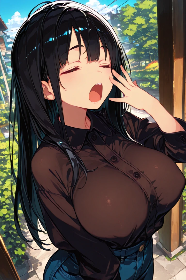 an anime girl with small breasts and a very large nude body, yor briar, 1girl, breasts, nipples, large breasts, penis, uncensored, hairband, navel, hetero, red eyes, vaginal, sex, blush, 1boy, black hair, jewelry, long hair, clothes lift, shirt open, earrings, lying, night, doggy style sex, lack pantyhose, panties trough pantyhose, sex from behind, all fours, dynamic poses, random view, random sex poses