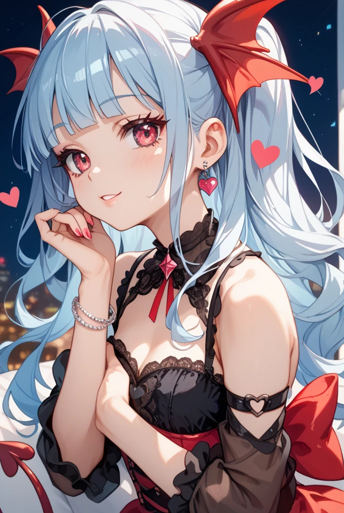 masterpiece, best quality, ultra detailed, illustration, 1girl, mature female, valentines day, confession, silver hair, long hair, messy hair, valentine, valentines day, wolf girl, wolf ears, wolf tail, pink eyes, smile