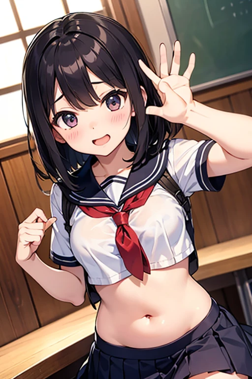 Rapi showing her white panties in a school classroom
