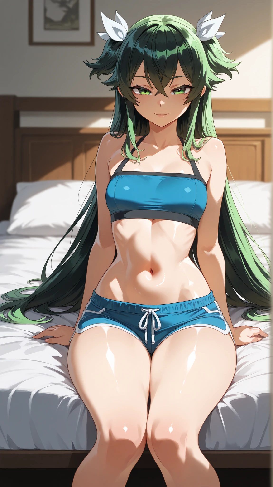 (masterpiece, Highest quality, Very detailed), (shape), (detailed and Beautiful Eyes), (1 girl), (alone), Watching the audience, Cowboy Shot, Ahegao, Better Hands,(Perfect hands, Five Fingers,(Spread your legs),(((Deep Green Metallic Super Micro Bikini))),mansuji,(Transparent nipples),Oily skin,(((semen))),(((Creampie))),Sex,Beautiful Eyes、On the bed、Spread your legs、blush
