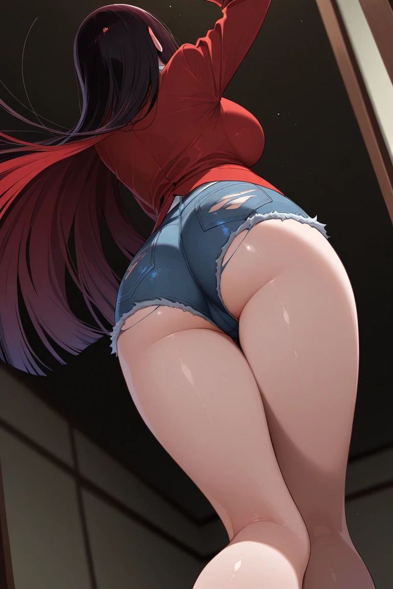 2d anime girl showing her big butt