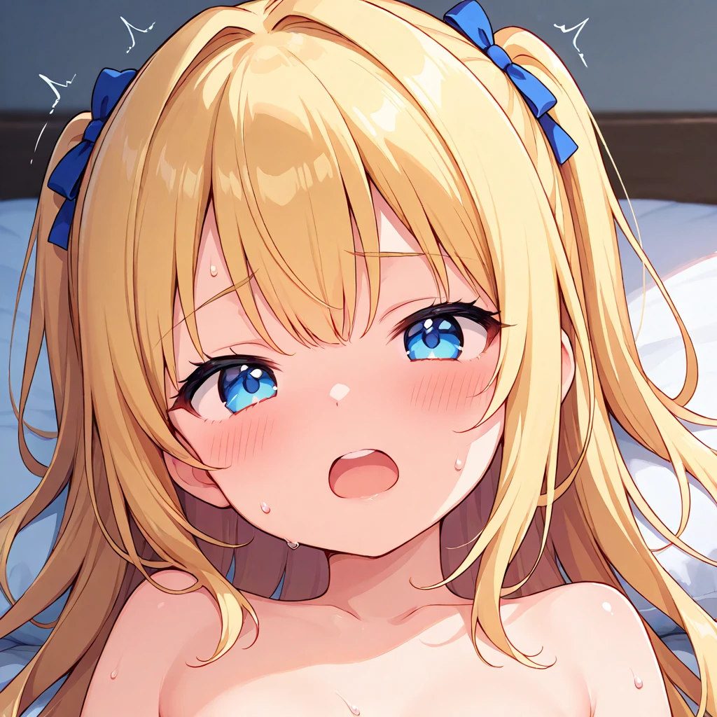 Beautiful long blonde blue eyes Embarrassing Tears are overflowing from my eyes Naked Girl Small breasts Handjob
