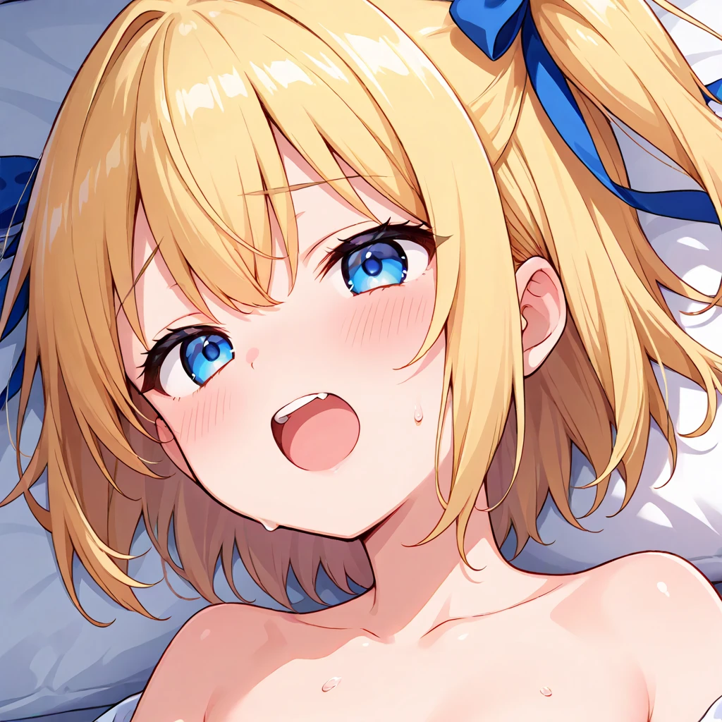 ((Highest quality)),((Very detailed)),masterpiece,Absurd,Detailed face,Beautiful Face,(Fine grain, Deep Eyes),(One girl),Highest quality、Representative works, Best Quality,Highest quality、dark magician girl、Blonde Hair、1 girl,topless、NSFW、naked,No clothes、naked足、Full nudity、Sole、bedroom、Sitting、