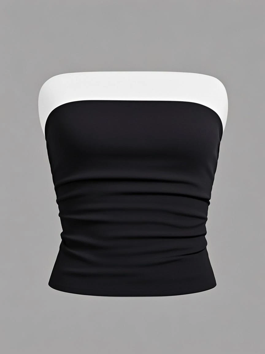 makeup, mascara, Lips are subdued or colors, simple black background, Minimalism, monotone, simple color palettes, Clean, sharp designs, flowing silhouettes, Tight skirts and pants, high-waisted skirts and pants, simple dresses, shirts and blouses, asymmetrical, geometric, Elegant and luxurious materials and designs, Simple, minimal accessories, Slim necklaces and rings in silver or gold, Simple bangles, Distinctive designs, simple silhouettes, simple and sophisticated style, elegance, minimalism, high quality materials, cool and urban impression, high fashion, simplicity and sophistication, solo, 1girl, big breasts, thick thighs, thin waist, sweaty breasts, giant massive breasts