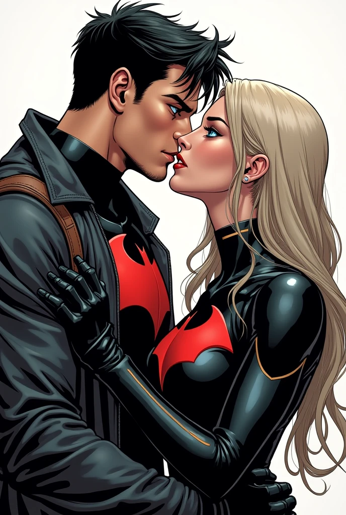 Illyana Rasputin (magik) from Marvel Comics turns her sword on Jason Todd from DC comics they’re almost kiss