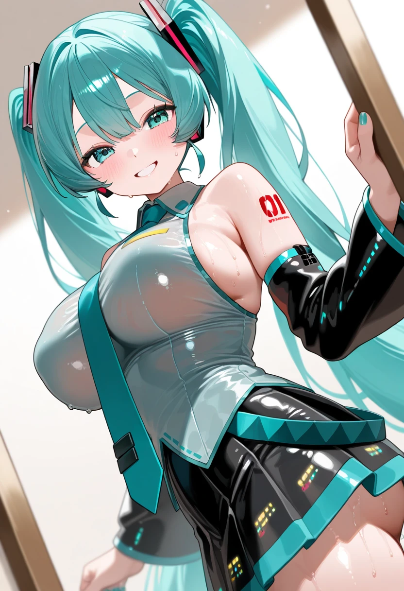 masterpiece, Highest quality,One girl, Hatsune Miku, Huge breasts, Huge breasts, Huge breasts, Huge breasts, Huge breasts, Huge breasts, Huge breasts