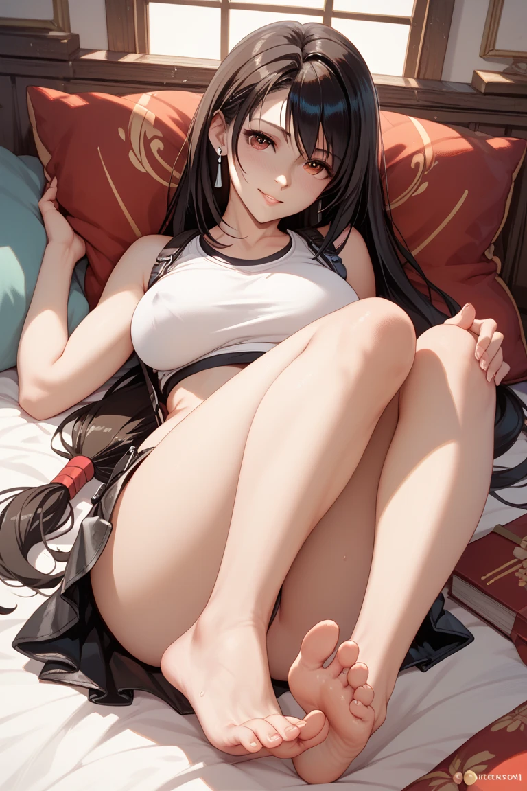 Masterpiece, hyper detailed 8k, perfect anatomy, lying, 2rich Short black haired girls nude, money and gun on bed, looking at viewer, slender body, blue eyes, flashing Pussy, showing Titties, seductive blush, from below, young and very pretty girl, sheer, gleaming skin, upper tits, on gray colored bed, (accurate depiction of real girls Pussy and breasts), money and gun on bed, full body shot, girls wearing white sneakers and black socks, diamond ring, golden earrings, golden watch, golden necklace, navel piercing on belly button and Christina piercing on her pussy, straight legs, Spreading her pussy, full body shot, black short hair