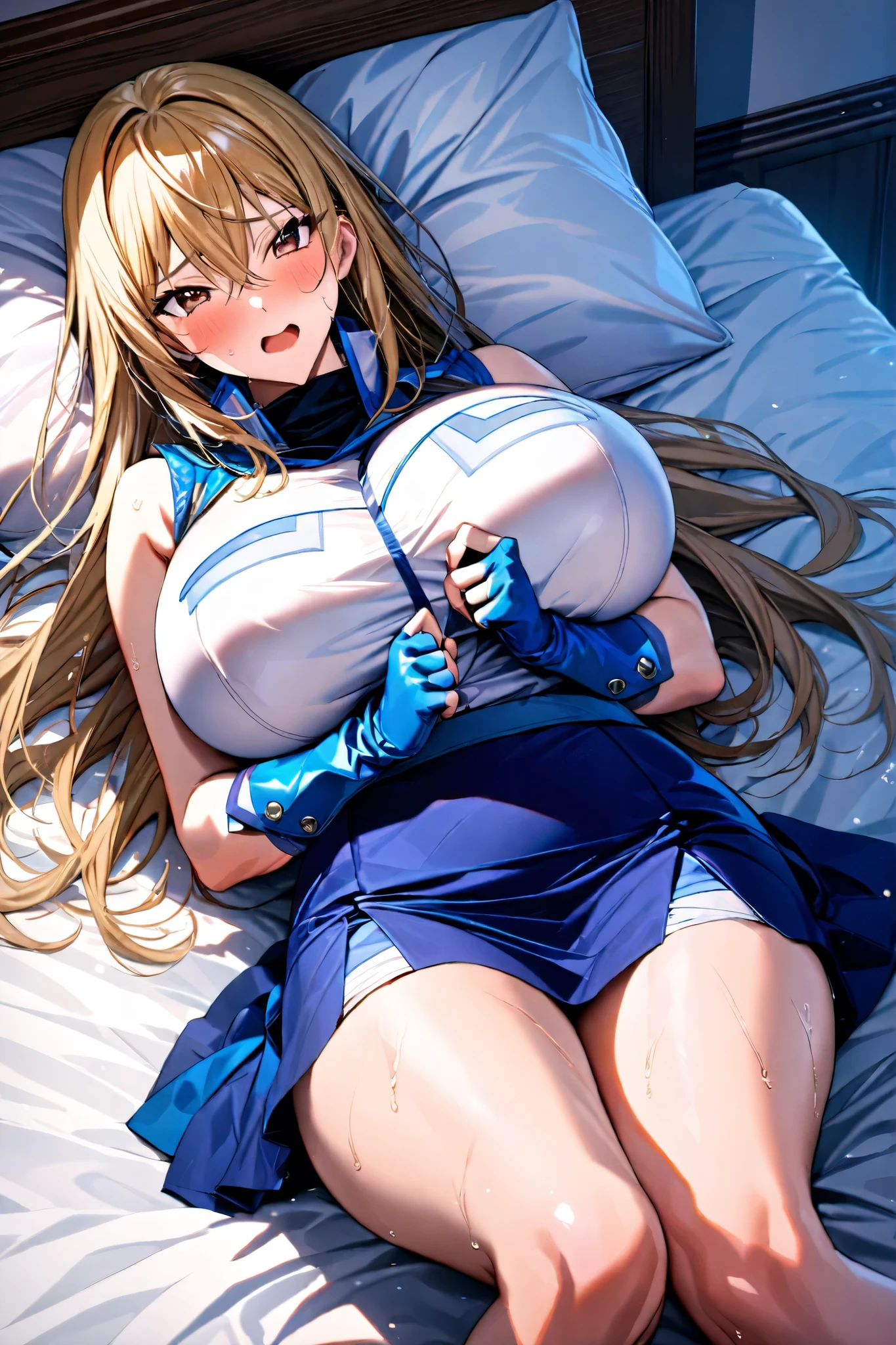 Laquadia, Blue Lips,Big Breasts,jewelry,Bukkake,Gray Hair、Nipples、Sexy Face、High resolution、high quality、Creampie、Squirting、Provocative swimsuit、Long gloves、Blue swimsuit、青いLong gloves、超High resolution, (Film Grain: 1.4)、とてもBig Breasts、I'pushed onto the bed、Troubled face、Sexy pose、Nipples
