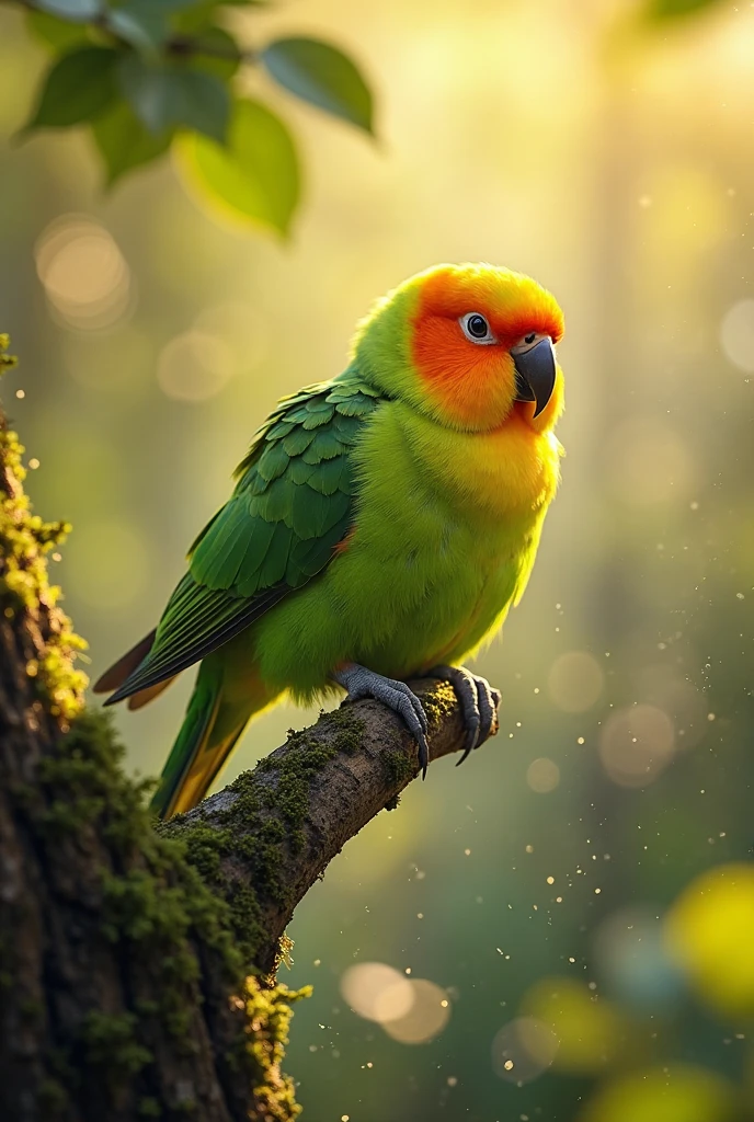 A feeding to greenparrat