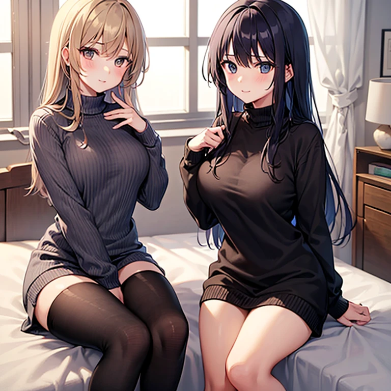 Cute girl, JK group, legs spread, manga style, sitting
