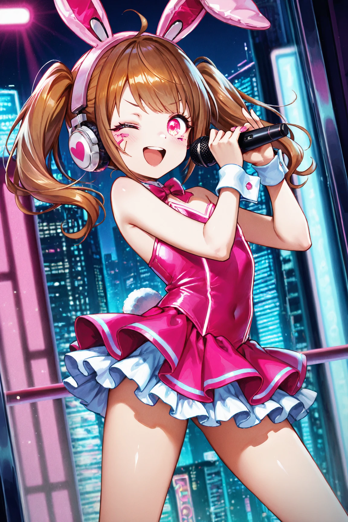 absurderes, top-quality, 1girl in, 独奏, Eye focus, Look at viewers, Miku Nakano, bunnygirl,rabbitears，brown haired