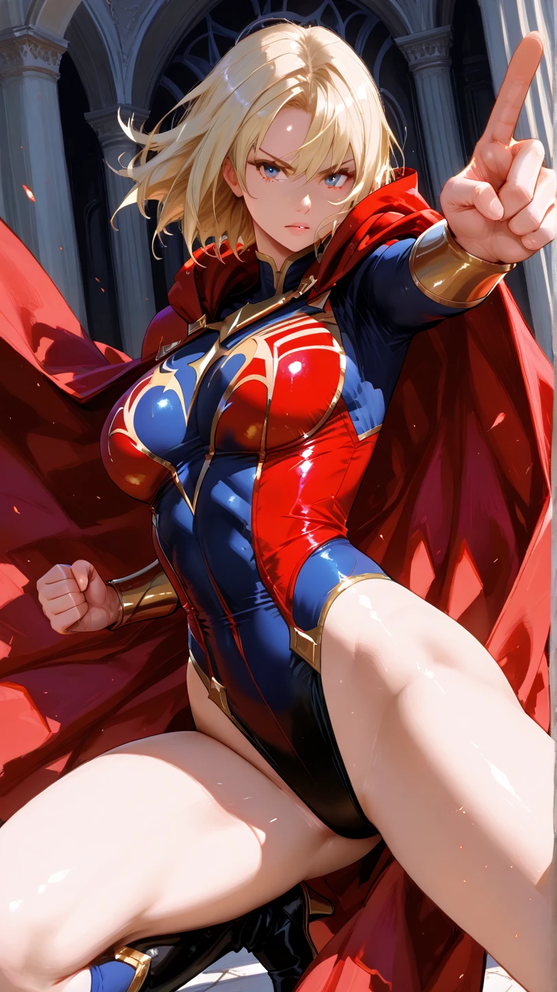 Absurd resolution, high resolution, (masterpiece:1.4), ultra-detailed, 1girl, shy, sexy sitting, sexual invite expression, simple background, thighs, hand between legs, have to pee, leg together, cute, heavy breathing, captain marvel, no pant, glowing cape, struggling, vibrator in, leaning forward, one eye closed