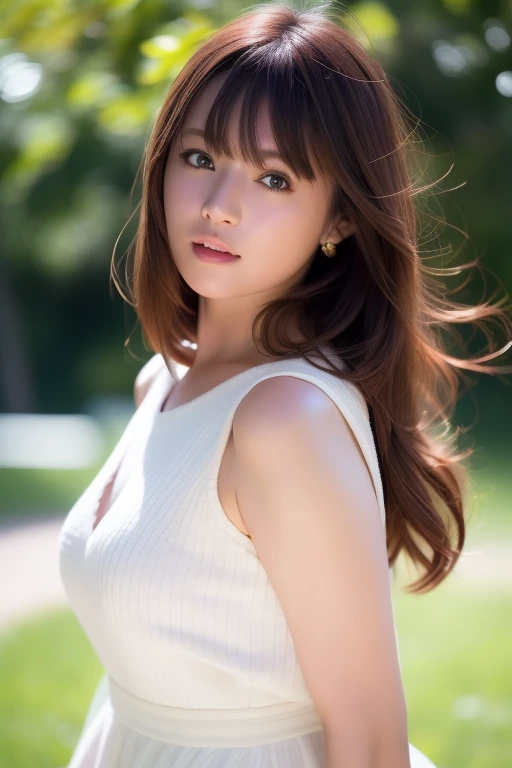 (Random Nationality):1.5, masterpiece, Highest quality, 8k, 20th Generation, (Large Breasts:1.2), cute, alone, sad, close, cute, Girlish, Delicate girl, Pure beauty, RAW Photos, Professional photography, Portraiture, Soft Light, Professional Lighting, Backlight, Upper Body, avert your eyes, Sophisticated, Film Grain, (Eyes and facial details:1.0), Beautiful straight hair, Hair swaying in the wind, Silk blouse, Random hairstyle