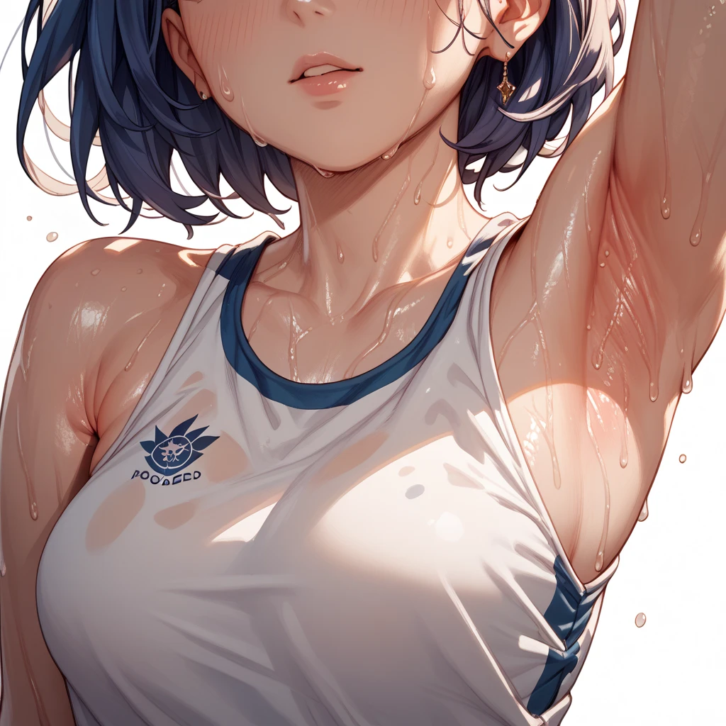 Highres, Masterpiece, Best quality at best,Best Quality,hight quality, hight detailed, Anime style, age 12, 1boy, Boy, Shota, Solo person, young boy, upper body, slim body, Sleeveless shirt, bare shoulder, grey background, (Showing armpit:1.3), Give me a picture of the armpit of a young boy, the armpit looks clean and smells good, the armpit is very beautiful, the boy is teasing using his armpit, shine closer to the armpit, Cute armpit, Sexy armpit, seductive armpits, Such a cute smooth armpit, The armpits of a 12 year old boy, Adorable little armpits, Give me a proportional picture of a 12 year old boy's armpits, (very young boy), (Very small and short body), uhd, bokeh